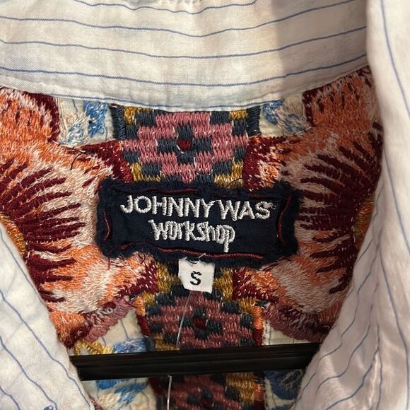 JOHNNY WAS White Blouse with Multicolor Embroidery, S - Picture 4 of 9